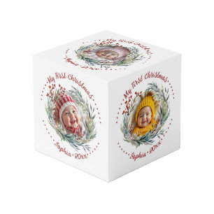 Kerstkrans, groen, bessen foto kubus