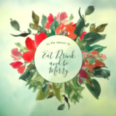 Kerstkrans groen bloemstuk  raamsticker (Vel 3)