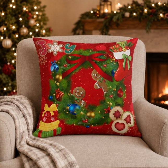 Kerstkrans Kerststol Decorative Kussen  (Creator heeft geüpload)