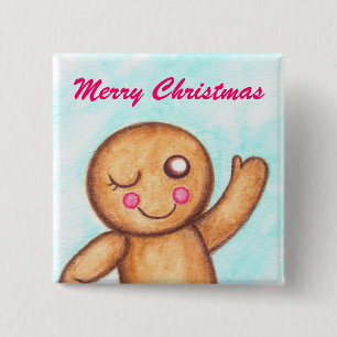 Kerstkrans Knop Vierkante Button 5,1 Cm