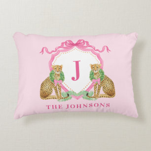 Kerstkrans Luipaard Wapenschild Monogram Accent Kussen