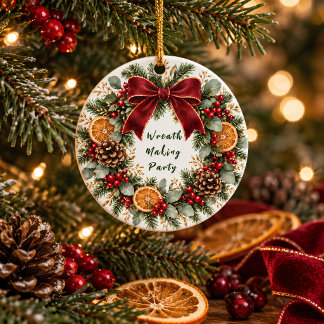 Kerstkrans Maken Feestversiering Keramisch Ornament