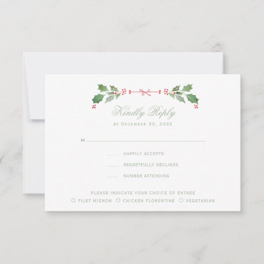 Kerstkrans met Candy Cane Bow Bedankkaart (Voorkant)