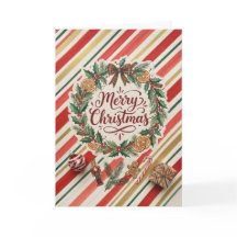 Kerstkrans met Candy Stripe kerstgroet