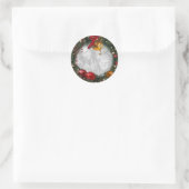 Kerstkrans met je foto-Sticker Ronde Sticker (Tas)