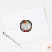 Kerstkrans met je foto-Sticker Ronde Sticker (Envelop)