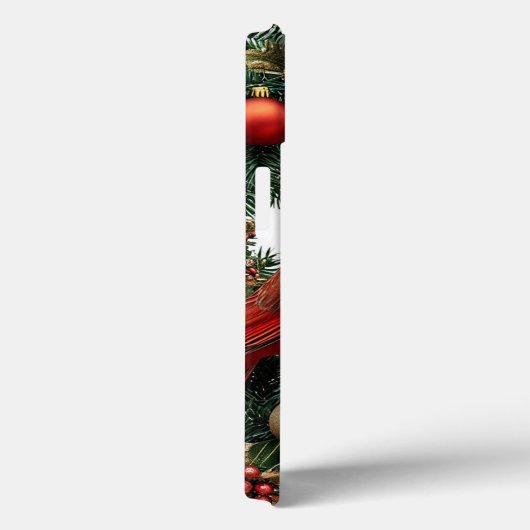 Kerstkrans met kardinaal Bird Case-Mate iPhone Case (Achterkant / Rechts)