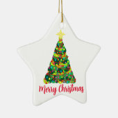 Kerstkrans met Kerstboom  Keramisch Ornament (Rechts)