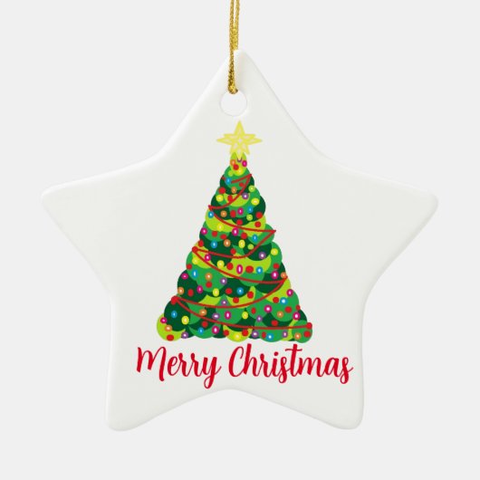 Kerstkrans met Kerstboom  Keramisch Ornament (Voorkant)