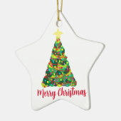 Kerstkrans met Kerstboom  Keramisch Ornament (Links)