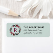 Kerstkrans met monogram en adres etiket (Insitu)