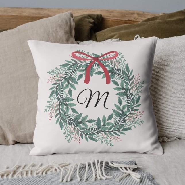 Kerstkrans met op maat gemaakte initiaal kussen (Creator heeft geüpload)