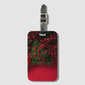 kerstkrans met rode bessen bagagelabel (Voorkant (verticaal))