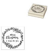 Kerstkrans met sneeuwvlokken rubberstempel (Gestempeld)