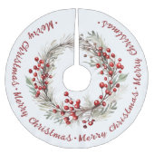 Kerstkrans met takken en rode bessen kerstboom rok (Voorkant)