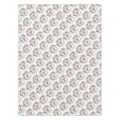 Kerstkrans, met witte bloemen, rode bessen tafelkleed (Voorkant)