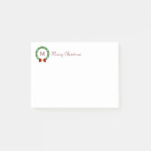 Kerstkrans & Monogram Brief Post-it® Notes (Voorkant)