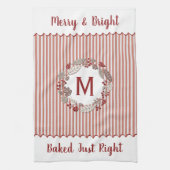 Kerstkrans Monogram Initiaal Theedoek (Verticaal)