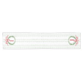 Kerstkrans monogram met naam korte tafelloper (Horizontaal)