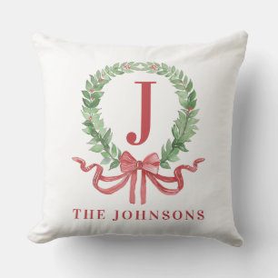 Kerstkrans monogram met naam kussen