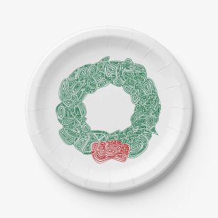 Kerstkrans Papieren Bordje