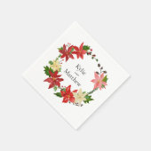 Kerstkrans Poinsettia Feestelijke bruiloft Servet (Hoek)