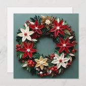 Kerstkrans quil kerstgroet kaart (Voorkant / Achterkant)