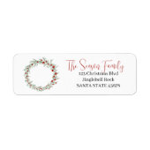 Kerstkrans rode bessen etiket (Voorkant)