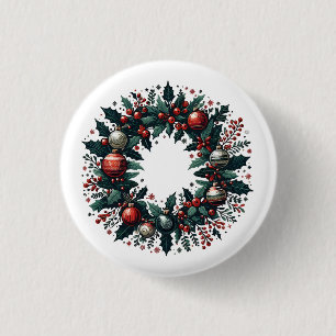 Kerstkrans Ronde Button 3,2 Cm