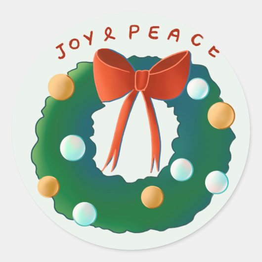 Kerstkrans  ronde sticker (Voorkant)