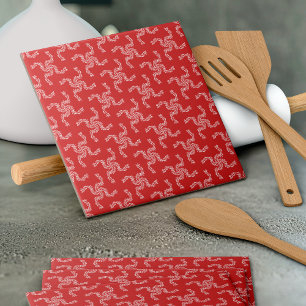 Kerstkrans rood, kerstdecoratie, Kerstmis Tegeltje