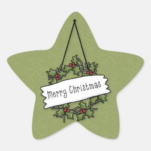 Kerstkrans Sticker (Voorkant)