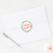 Kerstkrans Sticker Kerstmis (Envelop)
