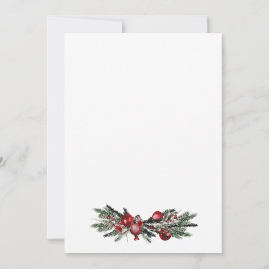 Kerstkrans Stoffig Blauw Winter Feestelijke bruilo Kaart (Achterkant)