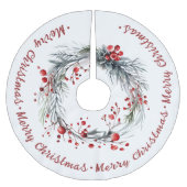 Kerstkrans takken, groen, rode bessen kerstboom rok (Voorkant)