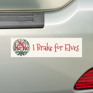 Kerstkrans Typografie Ontwerp met Ho Ho Ho Bumpersticker