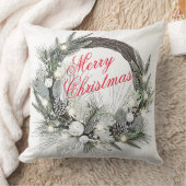 “Kerstkrans van dennenappels” Kerst Kussen (Deken)