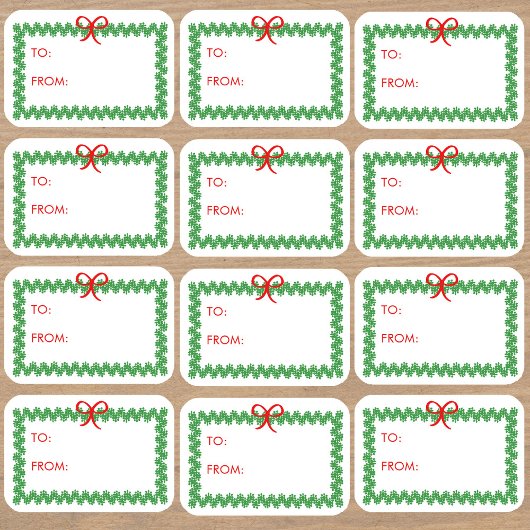 Kerstkrans 'Van en voor' stickerlabels Sticker