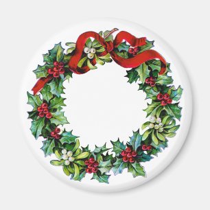 Kerstkrans van Holly en MIstletoe Magneet