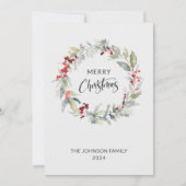 Kerstkrans van rode bessen Jaarverslag Feestdagenkaart (Voorkant)