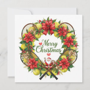 Kerstkrans van tennis voor Kerstmis Feestdagenkaart