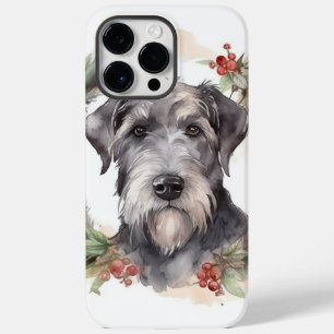 Kerstkrans van Wolfshond Festieve Pup Case-Mate iPhone 14 Pro Max Hoesje