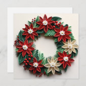 Kerstkrans veer vakantie wenskaart feestdagenkaart (Voorkant / Achterkant)