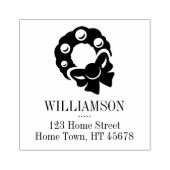 Kerstkrans Vierkant Retouradres Rubberstempel (Afrduk)