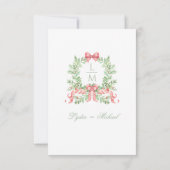 Kerstkrans w Candy Cane Bow Details Kaart (Achterkant)