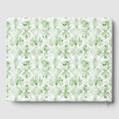 Kerstkrans w Candy Cane Bow Monogram bruiloft Gastenboek (Achterkant)