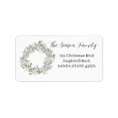 Kerstkrans waterverf etiket (Voorkant)