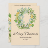 Kerstkrans Waterverf Feestdagenkaart (Voorkant / Achterkant)