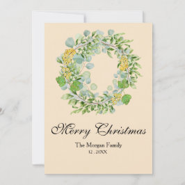 Kerstkrans Waterverf Feestdagenkaart