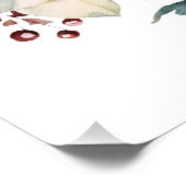 Kerstkrans, witte bloemen en bessen vreugde perfect poster (Hoek)